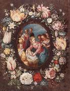 The nativity encircled by a garland of flowers unknow artist